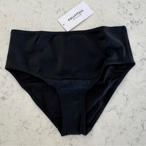 Black High Waist Bikini Swimsuit Bottoms Women’s Size 12 Fullfitall NWT